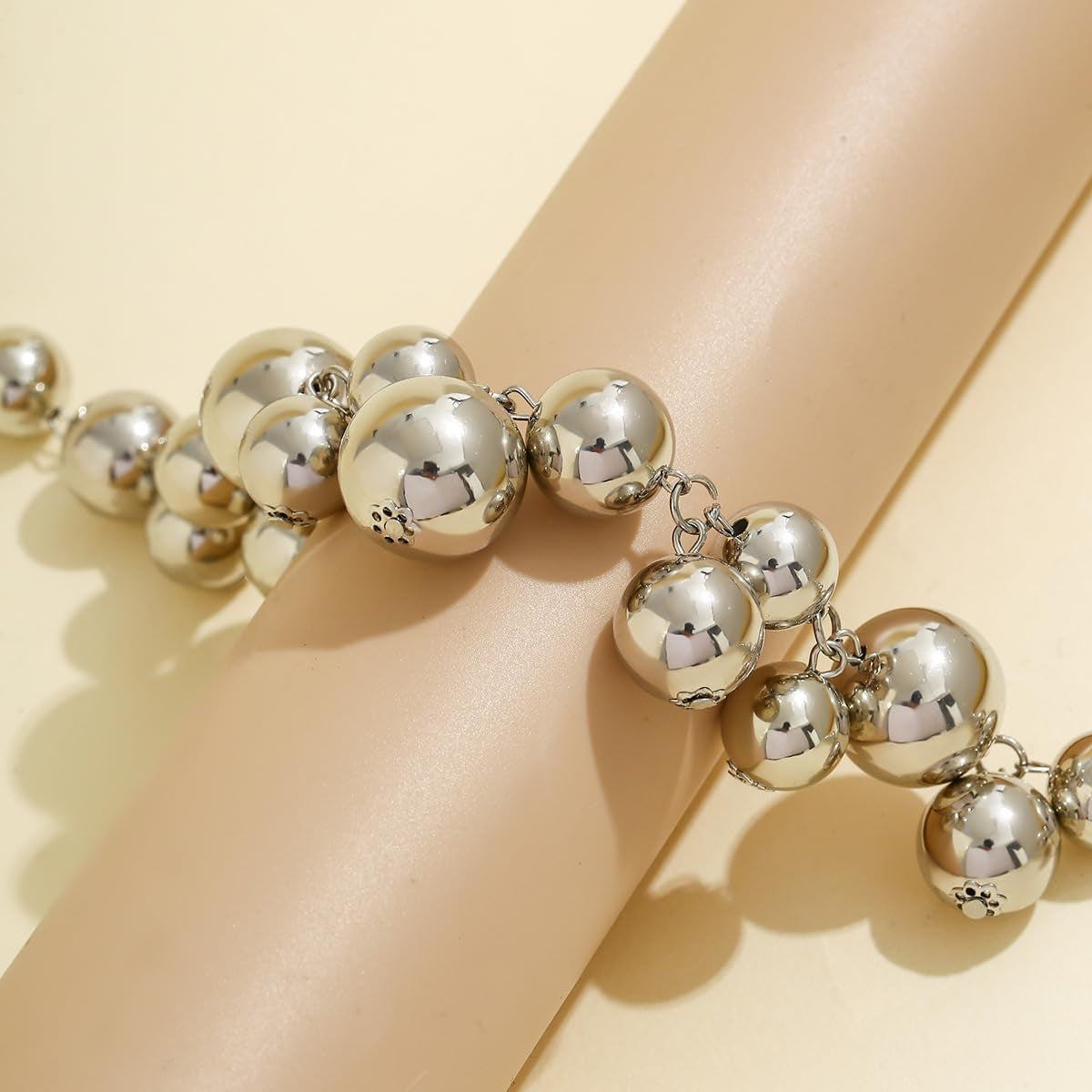 Chunky Pearls Statement Choker Necklace for Women,14K Gold Large Beaded Punk Ball Cluster Collar Necklace Party Dainty Jewelry Gift
