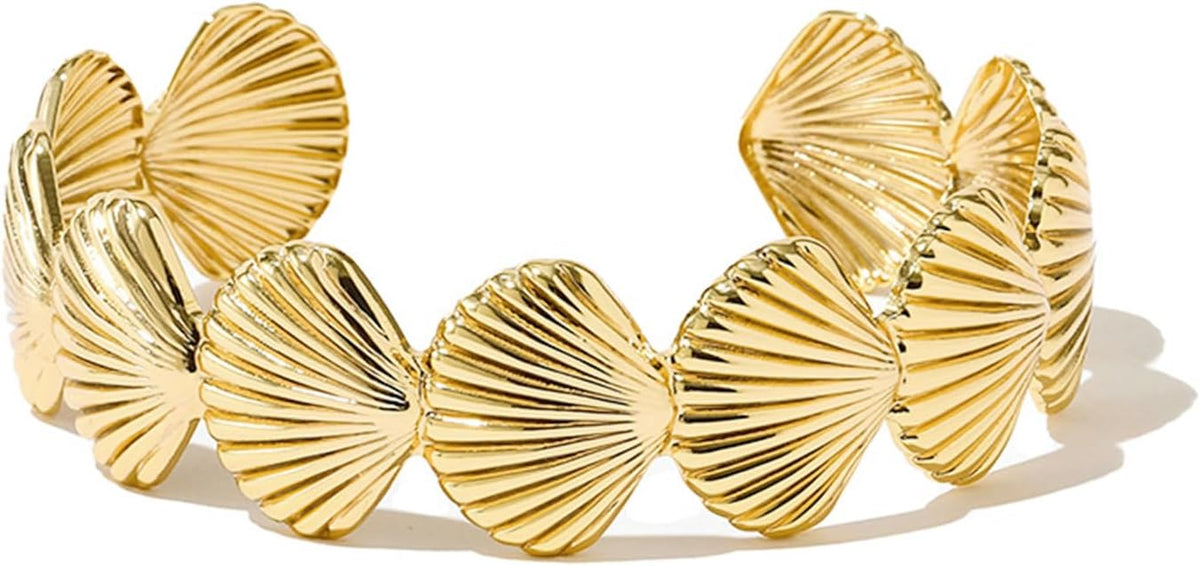 Gold-Plated Cuff Bracelet for Women Chunky Multi-Layer Cross Wire Adjustable Open Bracelet Wide Bracelets Bangle