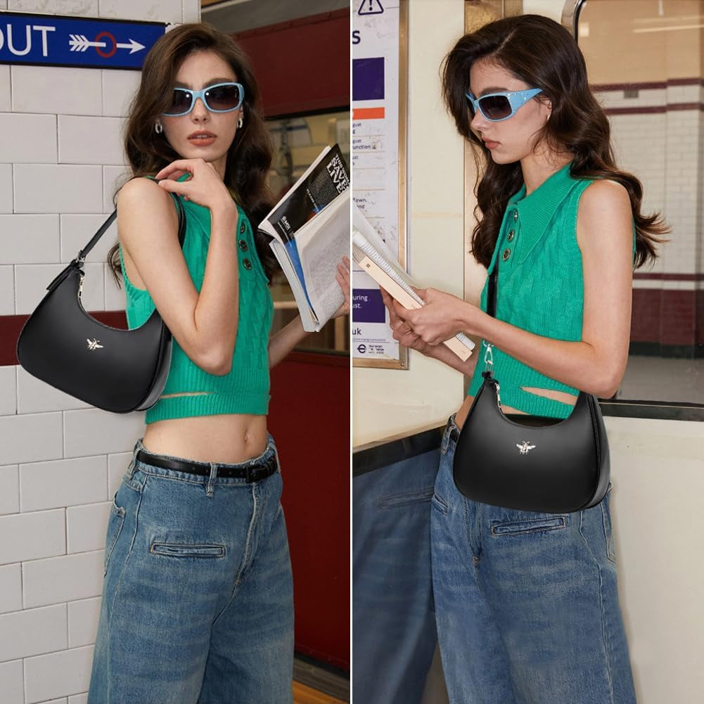 Small Crescent Shoulder Bags Purses for Women Retro Hobo Tote Bag Handbag
