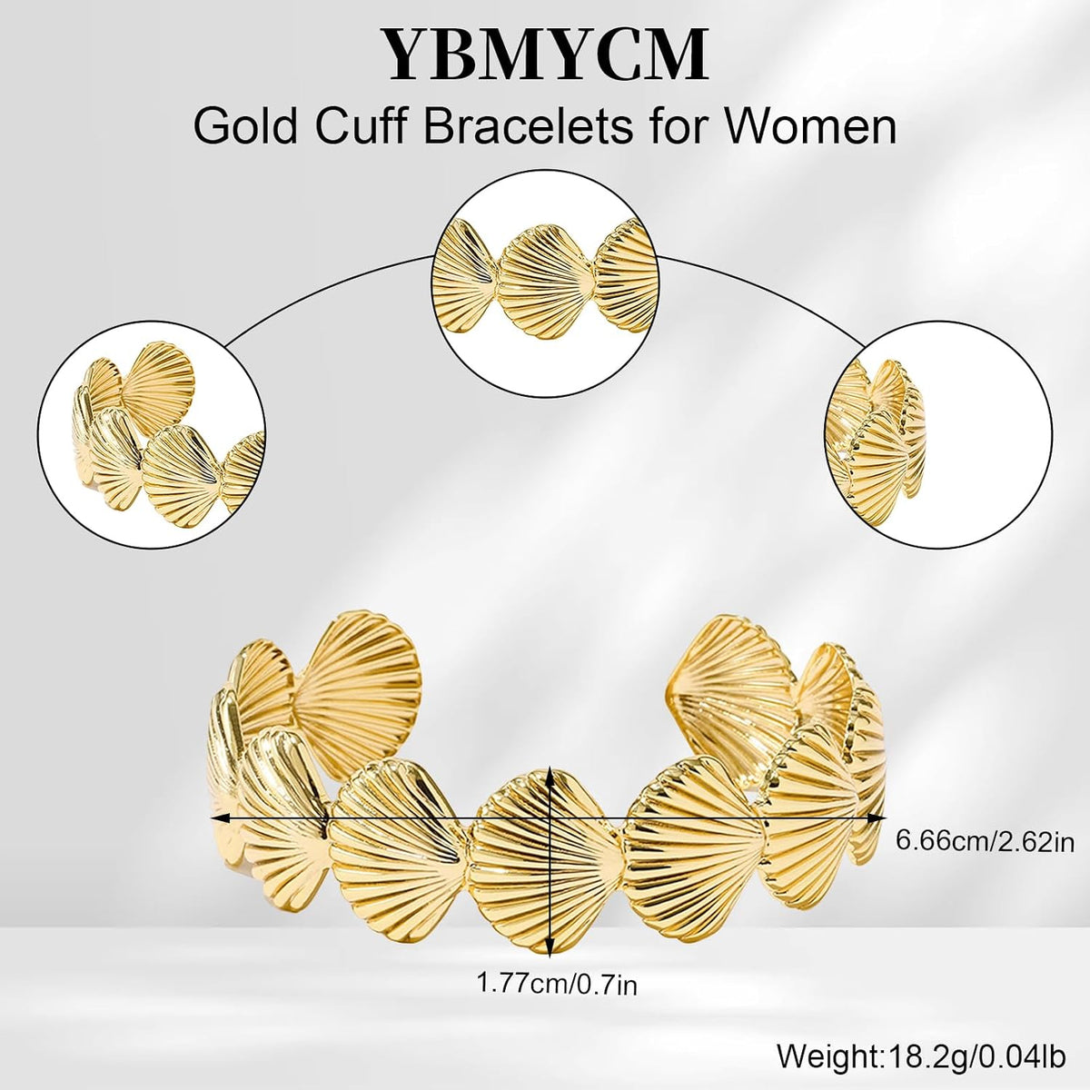 Gold-Plated Cuff Bracelet for Women Chunky Multi-Layer Cross Wire Adjustable Open Bracelet Wide Bracelets Bangle
